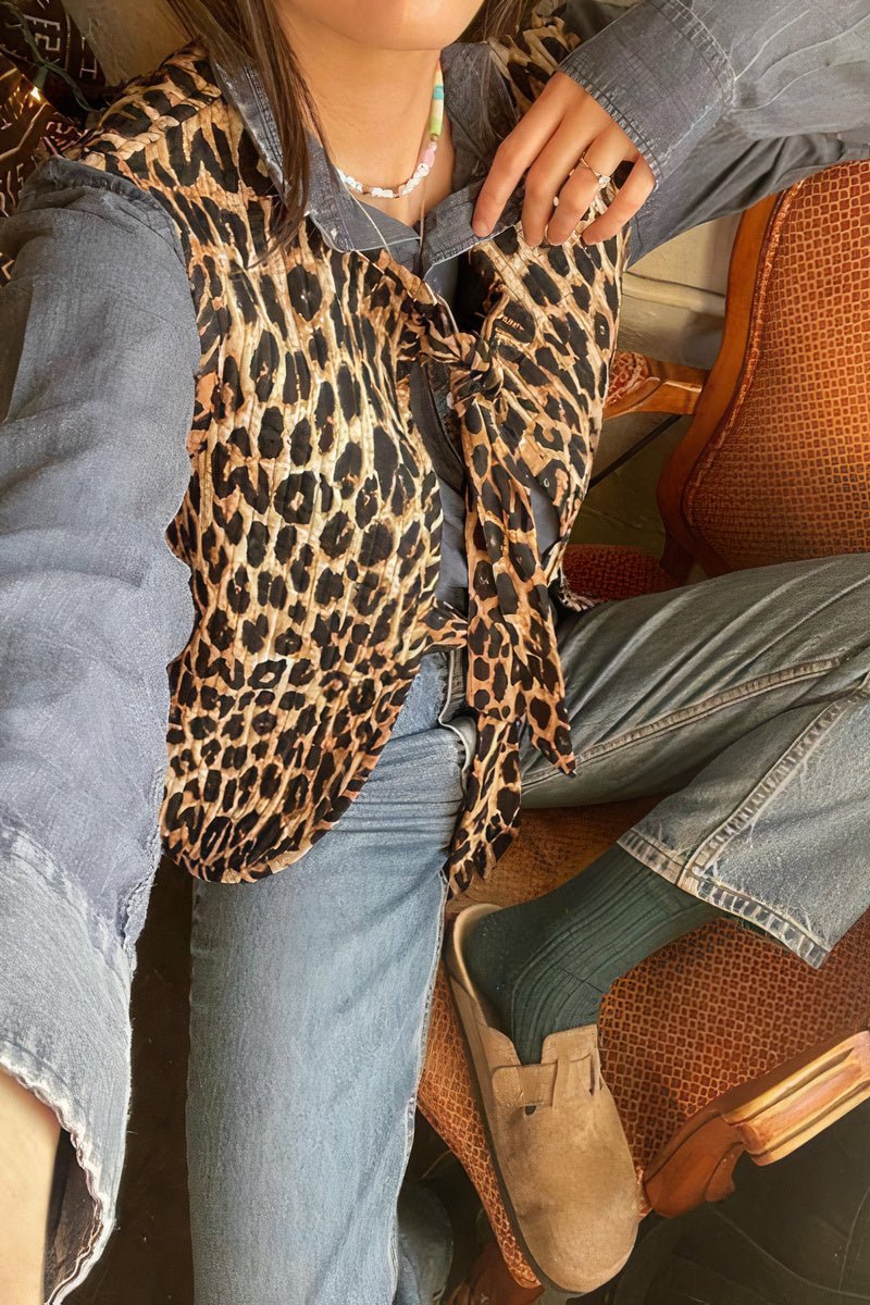 Gilet met luipaardprint voor lente/zomer - Olga