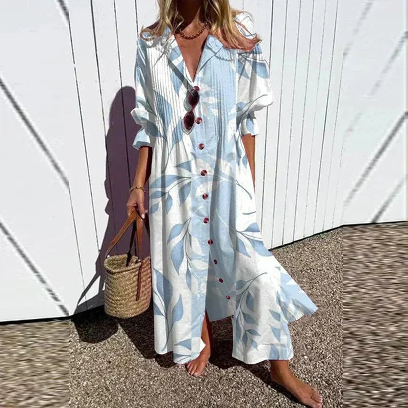Cassidy™ – Maxi-jurk met boho pofmouwen