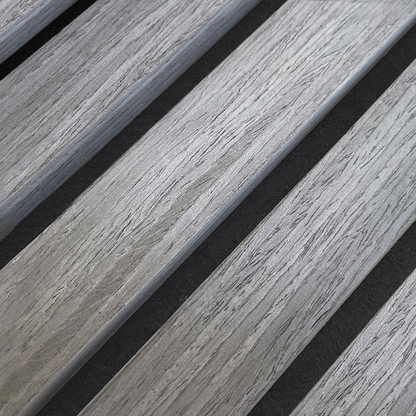 Akustikpanel i grå valnød – 270 × 60 cm, ægte træfiner