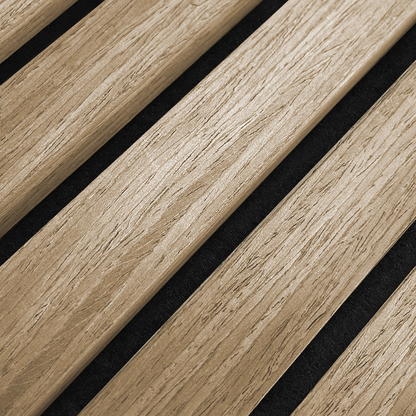 Akustikpanel i natur eg – 240 × 60 cm, ægte træfiner