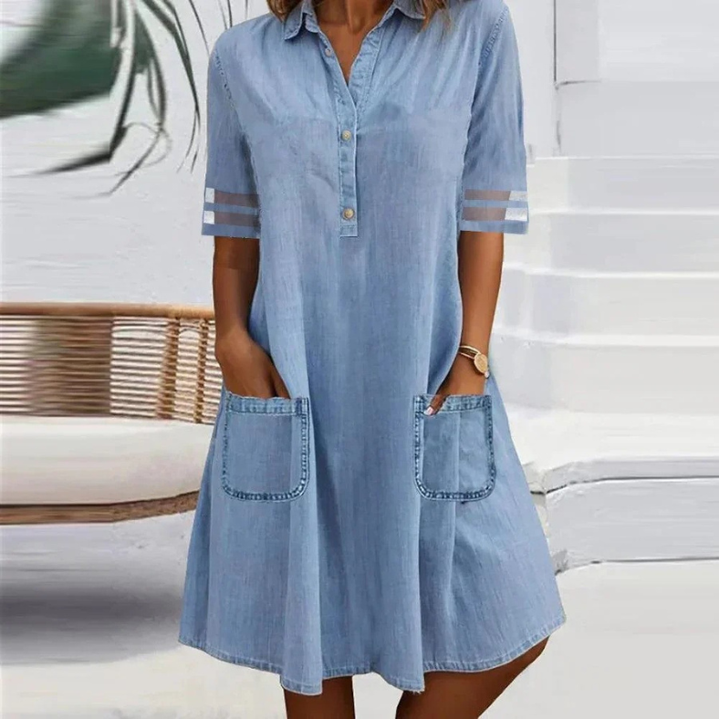 Leilani™ | Chique denim midi-jurk