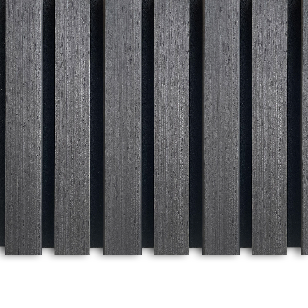 Akustikpanel i antracit – 270 × 60 cm, ægte træfiner