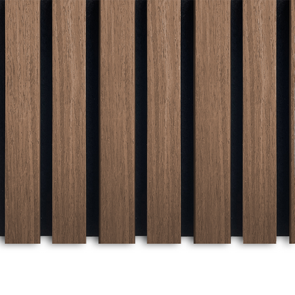 Akustikpanel i røget eg – 240 × 60 cm, ægte træfiner