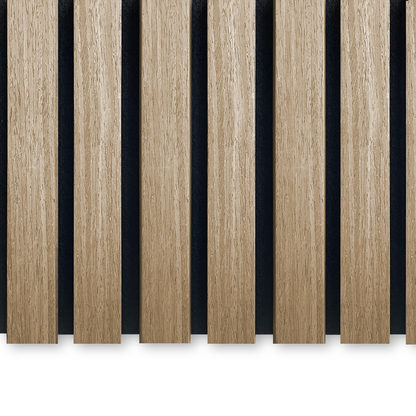 Akustikpanel i natur eg – 240 × 60 cm, ægte træfiner