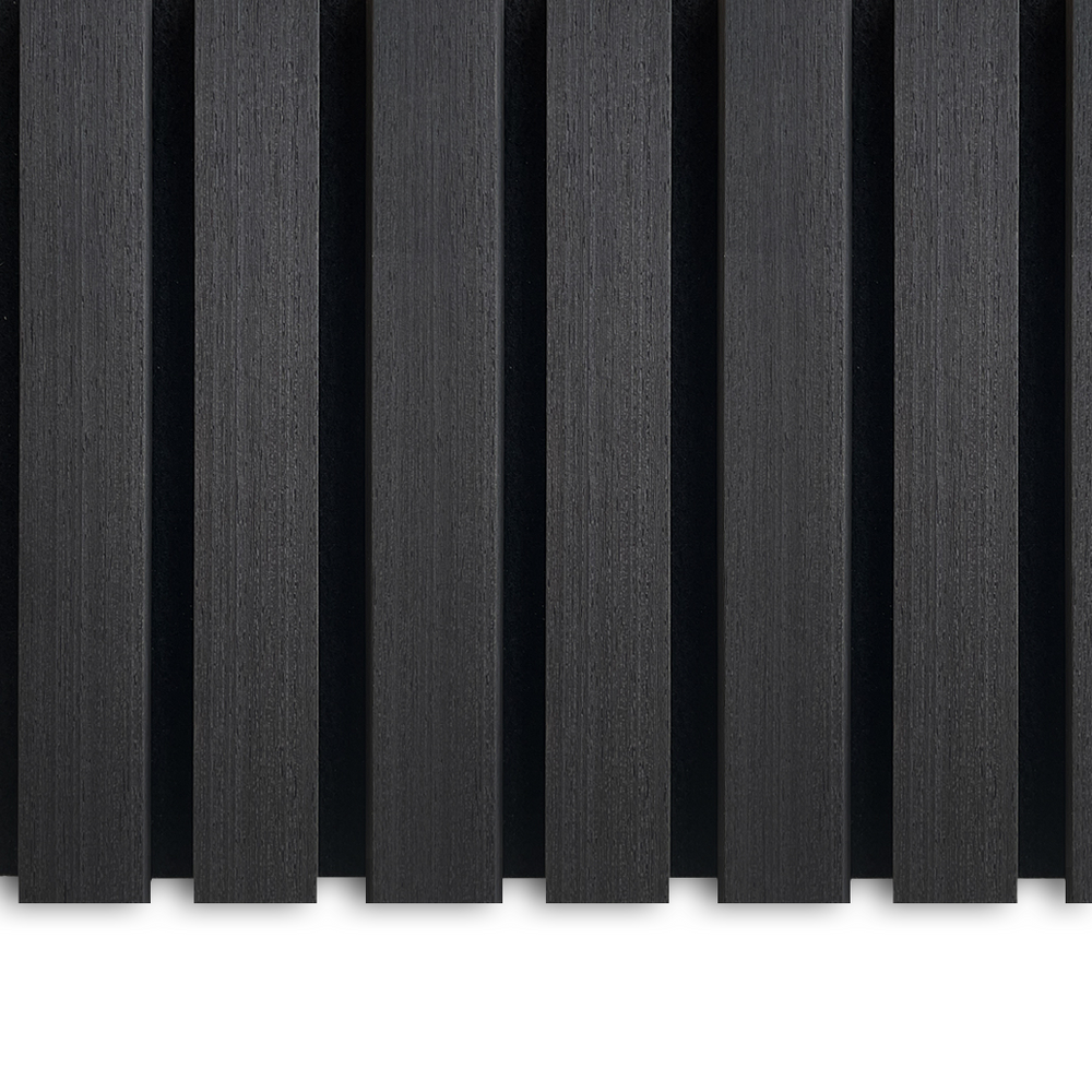 Akustikpanel i sort eg – 240 × 60 cm, ægte træfiner