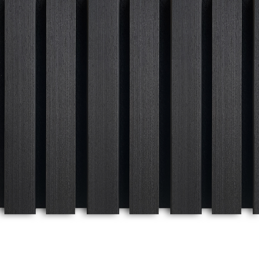Akustikpanel i sort eg – 240 × 60 cm, ægte træfiner