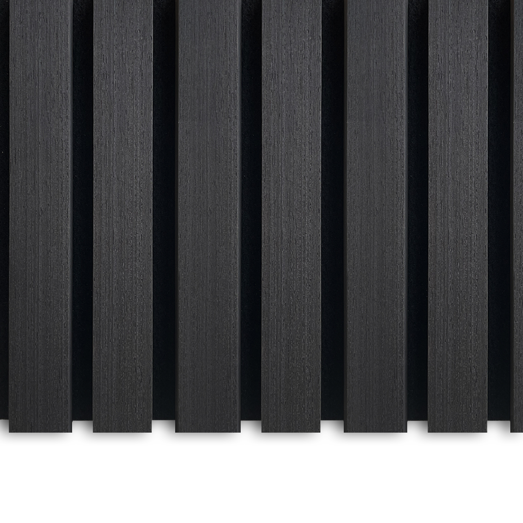 Akustikpanel i sort eg – 270 × 60 cm, ægte træfiner