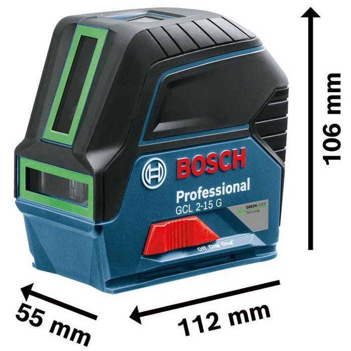 Laser lignes vertes Bosch Professional GCL 2-15 G – supports RM1 et BM3 – photo 3