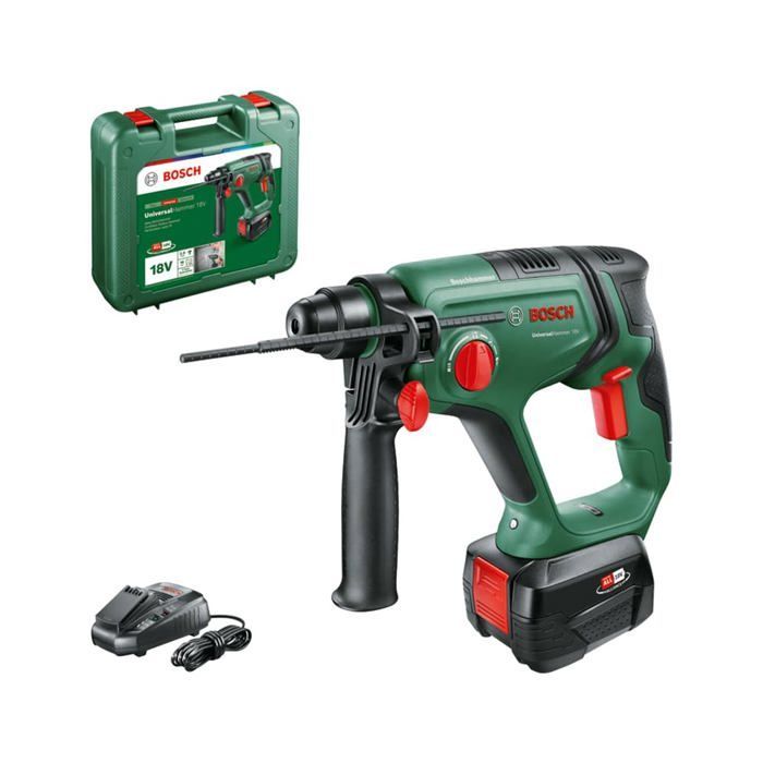 Perforateur Bosch UniversalHammer 18V SDS-Plus – batterie 4 Ah et coffret – photo 1