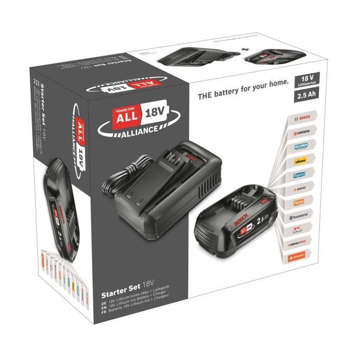 Pack batterie Bosch POWER FOR ALL 18V 2,5 Ah et chargeur AL18V-44 – photo 3