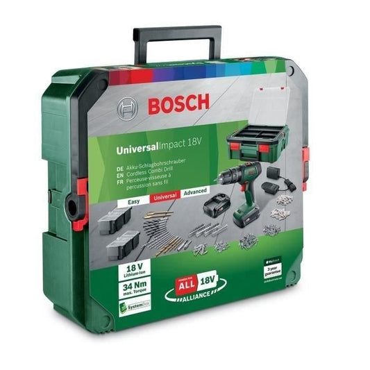 Perceuse-visseuse Bosch UniversalDrill 18 – 2 batteries 1,5 Ah et 241 accessoires – photo 2