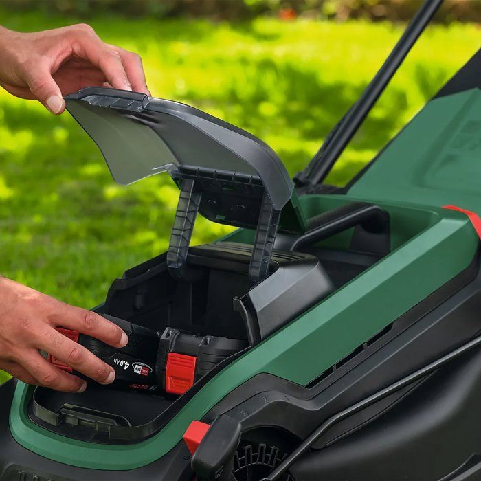 Tondeuse Bosch ROTAK18V2-38 – 2 batteries 4 Ah et chargeur – photo 2
