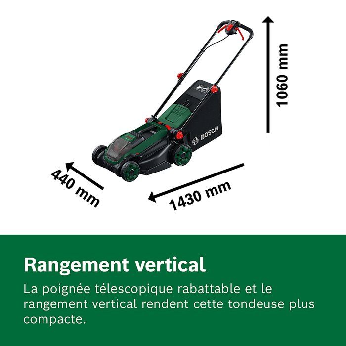 Tondeuse Bosch ROTAK18V2-38 – 2 batteries 4 Ah et chargeur – photo 6