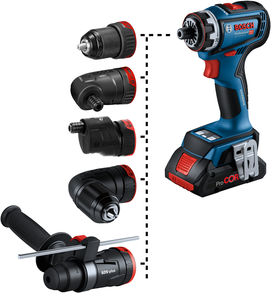 Bosch Blauw GSR 18V-90 FC Accuboormachine set 18V