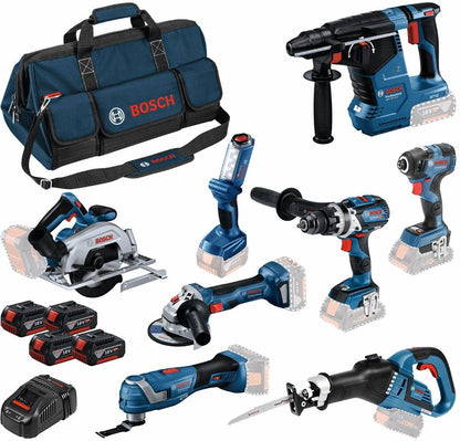 Bosch Blauw 8 Toolkit 18V | Combopack 4 x 5.0Ah + lader