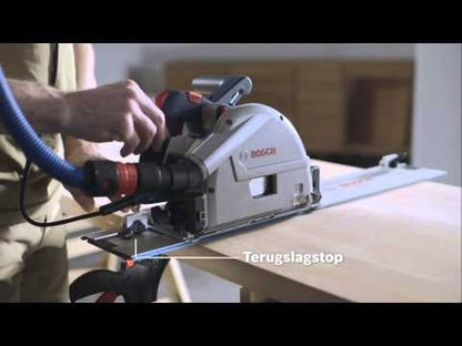 Bosch Blauw 0615990M9B GKT 55 GCE invalzaag + 2x geleiderails + draagtas voor FSN + koppelstuk in L-Boxx