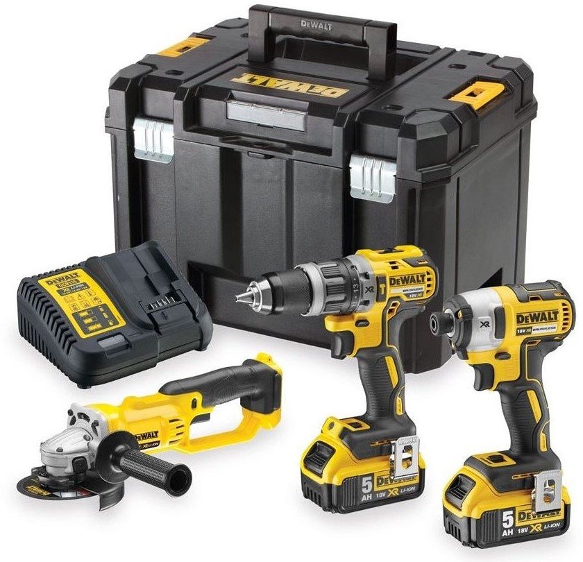 DeWalt DCK383P2T-QW | 18V XR Combiset | DCD796 + DCF887 + DCG412 | 2 x 5.0Ah accu en multilader