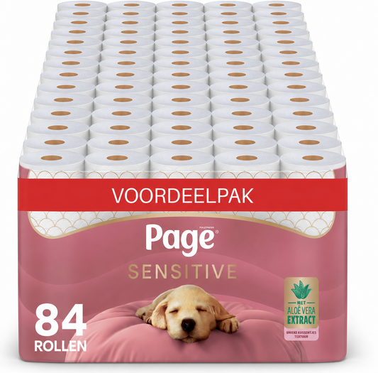 Page® toiletpapier - Sensitive wc papier - 84 rollen - met Aloë Vera extract - Voordeelverpakking