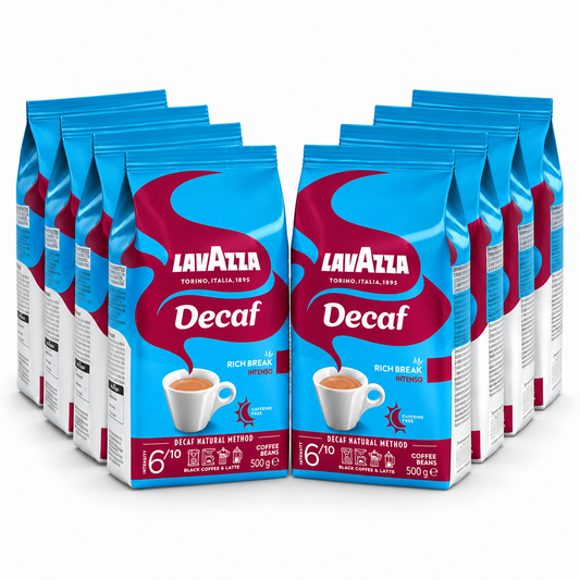 Eight 500 g bags of Lavazza Decaf Coffee Beans - My Rich Break