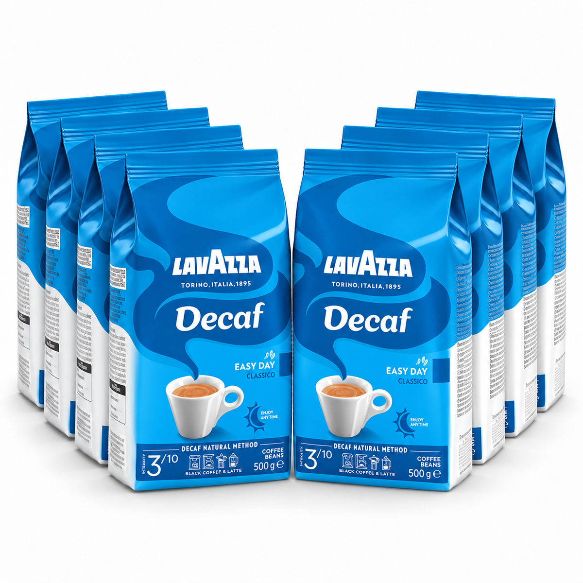 Lavazza Decaf My Easy Day Coffee Beans – 8 × 500g Bundle