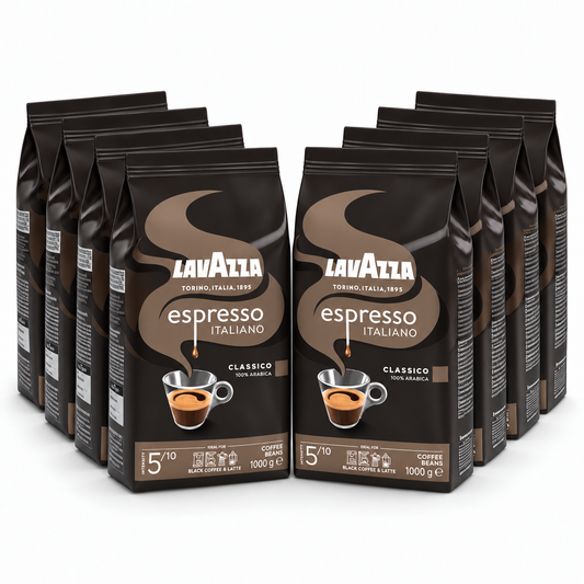 Lavazza Espresso Italiano Classico Coffee Beans – 8 × 1kg Bundle