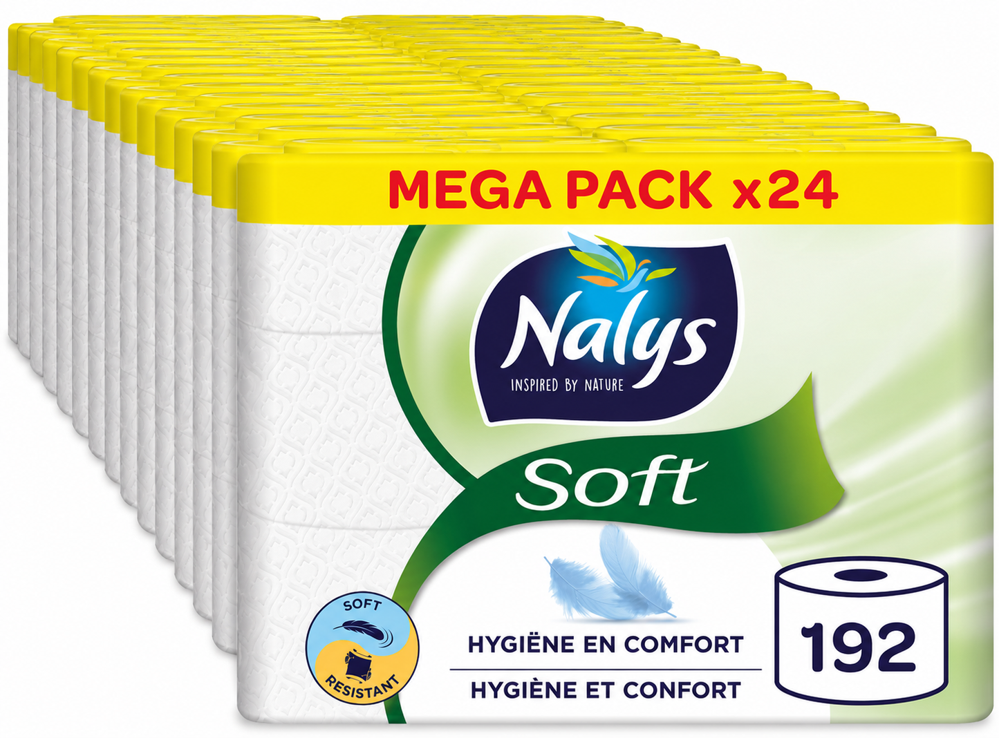 Nalys Soft Toiletpapier - 192 rollen - Wit - Voordeelverpakking
