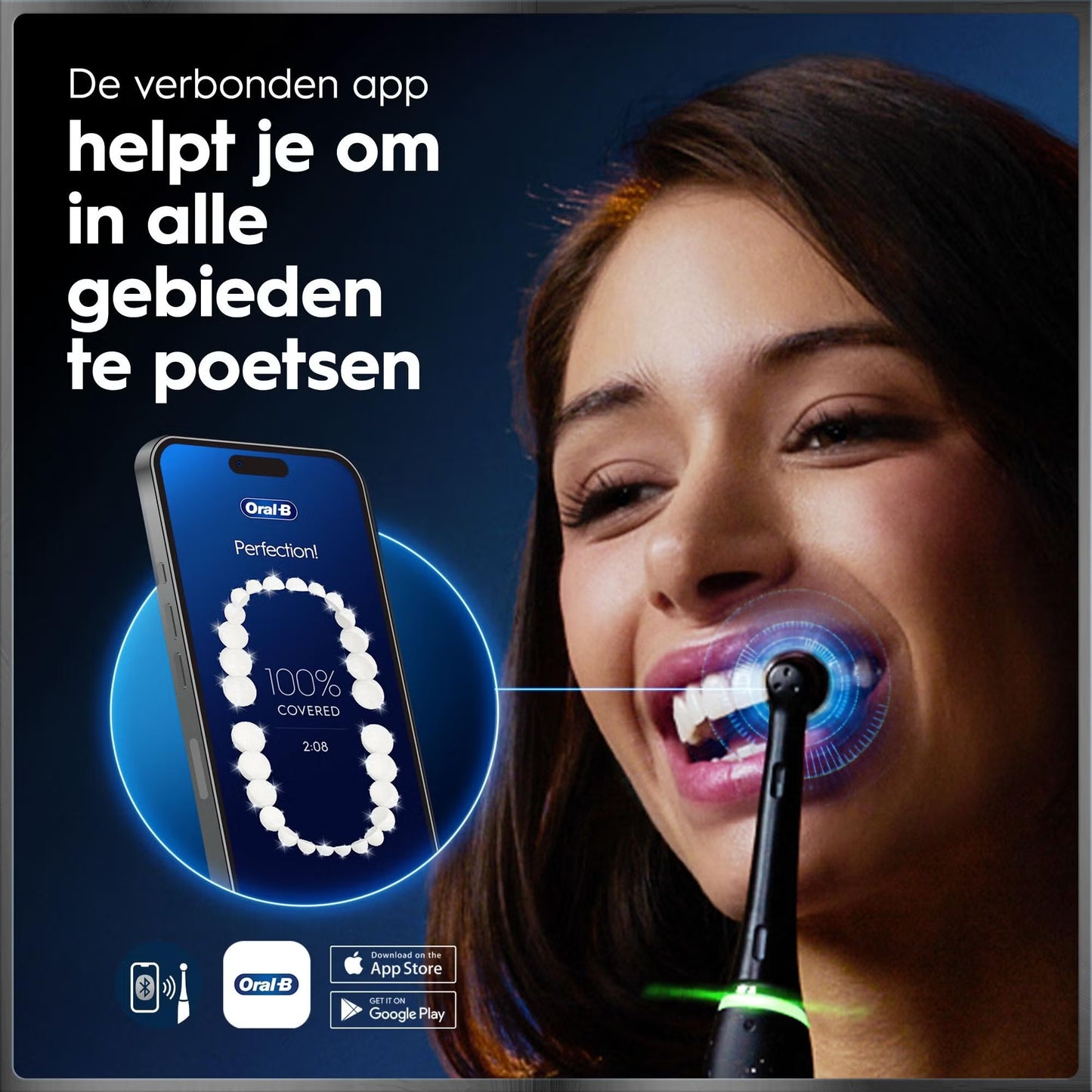 Oral-B iO 10 Elektrische Tandenborstel Cosmic Zwart + 4 Opzetborstels
