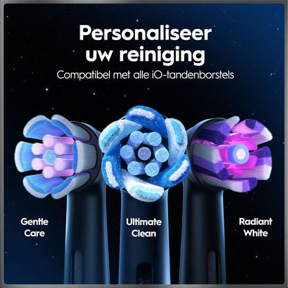 Oral-B iO 10 Elektrische Tandenborstel Cosmic Zwart + 4 Opzetborstels
