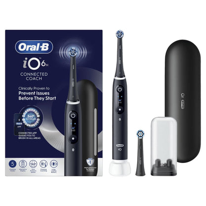 Oral-B iO 6N Elektrische Tandenborstel Zwart Lava + 4 Opzetborstels