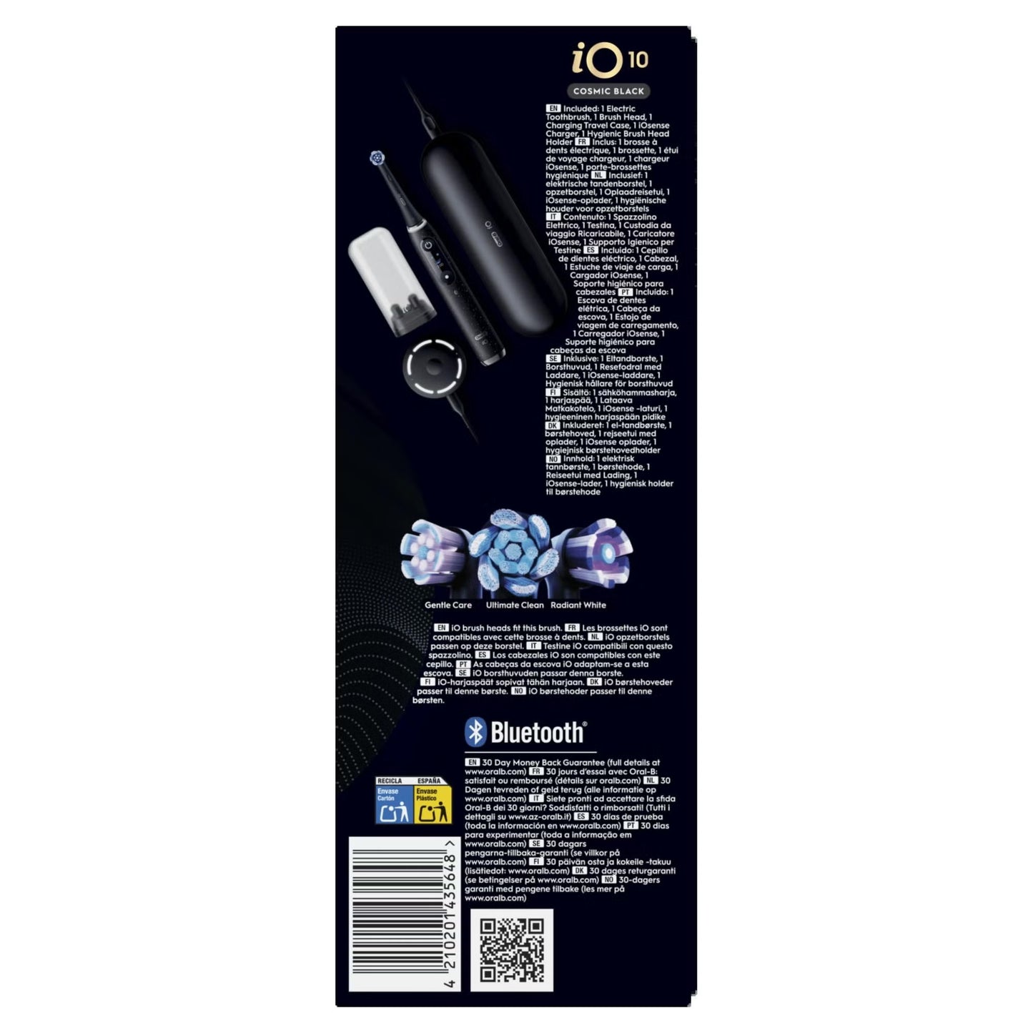 Oral-B iO 10 Elektrische Tandenborstel Cosmic Zwart + 4 Opzetborstels