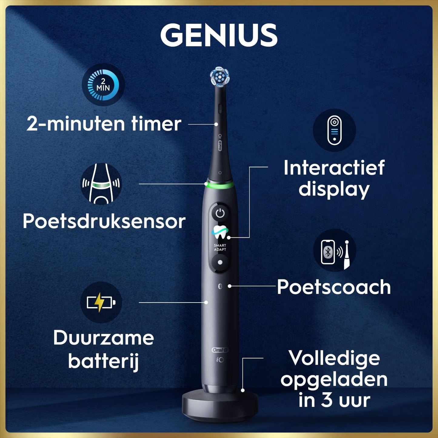 Oral-B iO 9N Elektrische Tandenborstel Zwart & Roze Duoverpakking + 10 Opzetborstels