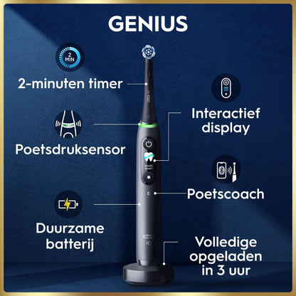 Oral-B iO 9N Elektrische Tandenborstel Zwart & Roze Duoverpakking + 10 Opzetborstels