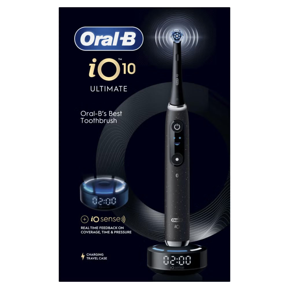 Oral-B iO 10 Elektrische Tandenborstel Cosmic Zwart + 4 Opzetborstels