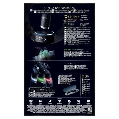 Oral-B iO 10 Elektrische Tandenborstel Cosmic Zwart + 4 Opzetborstels