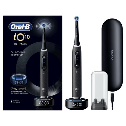Oral-B iO 10 Elektrische Tandenborstel Cosmic Zwart + 4 Opzetborstels