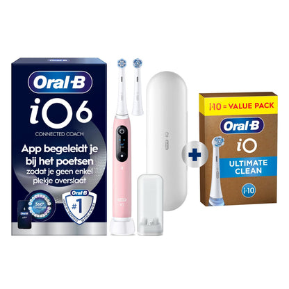 Oral-B iO 6N Elektrische Tandenborstel Roze + 10 Opzetborstels