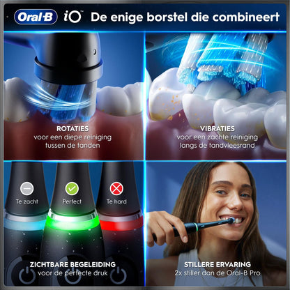 Oral-B iO 10 Elektrische Tandenborstel Cosmic Zwart + 4 Opzetborstels