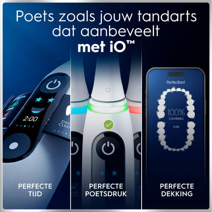 Oral-B iO 6 Elektrische Tandenborstels Wit & Roze Duoverpakking + 10 Opzetborstels