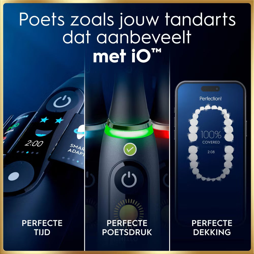 Oral-B iO 9N Elektrische Tandenborstel Zwart & Roze Duoverpakking + 10 Opzetborstels