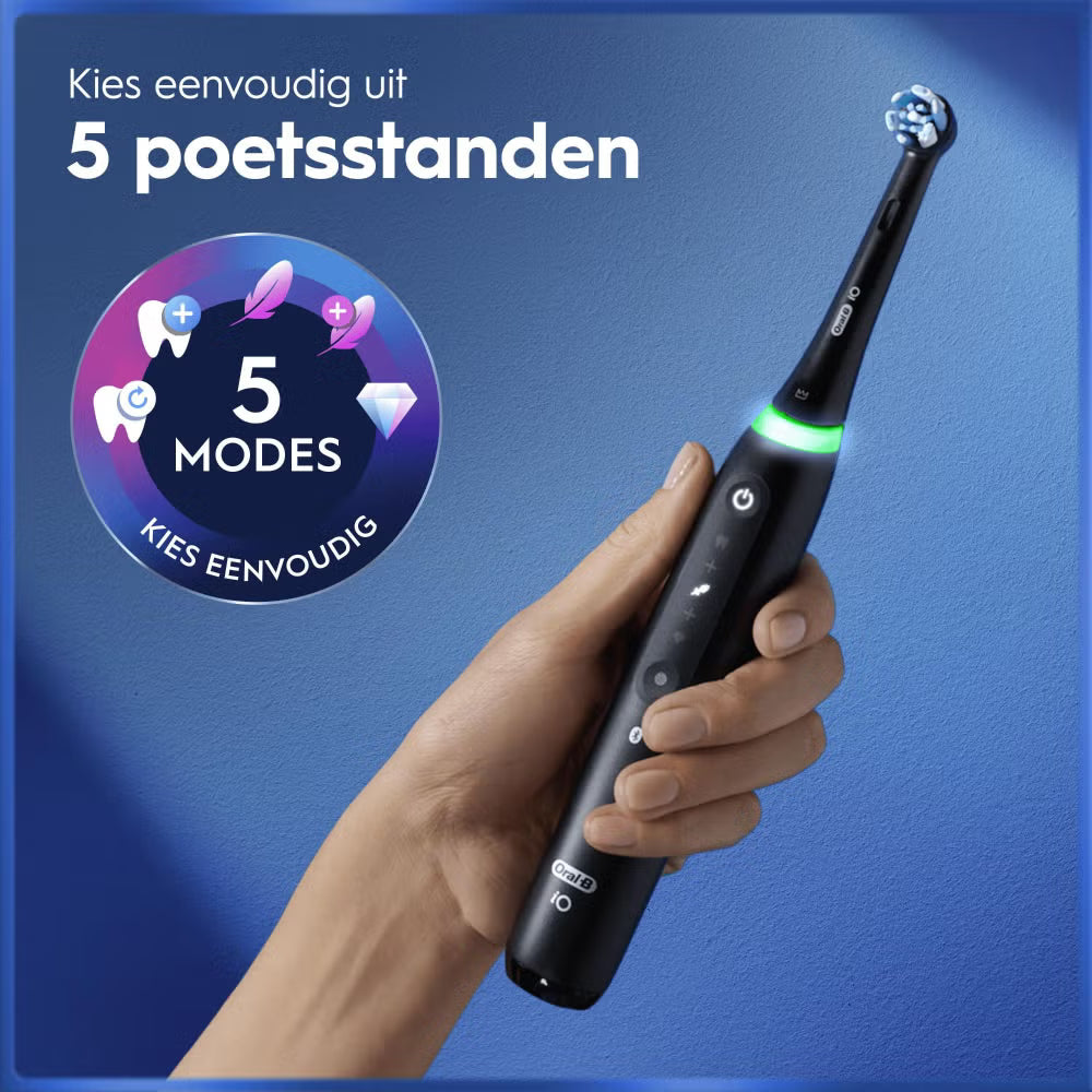 Oral-B iO 5N Elektrische Tandenborstel Zwart + 4 Opzetborstels