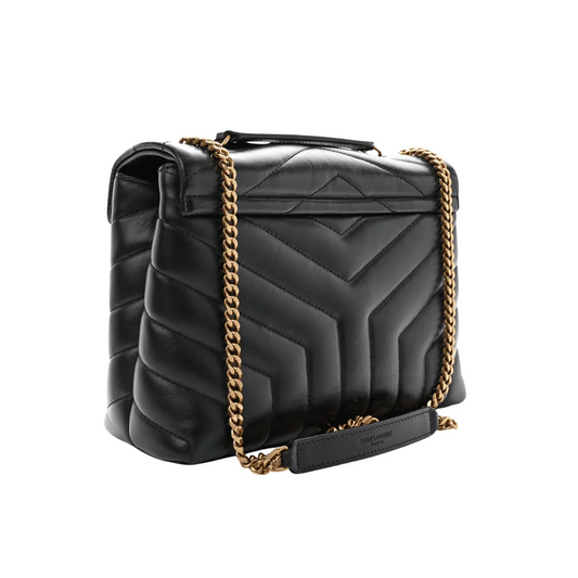Saint Laurent LouLou-tas van zwart leer, 25 cm