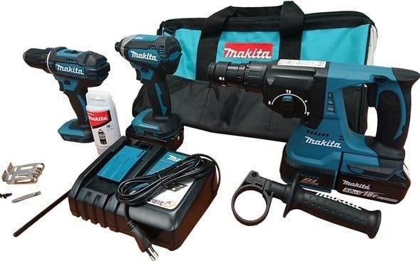 Makita DLX3089T Combiset – DHP482 Klopboormachine + DTD153 Slagschroevendraaier + DHR243 boorhamer 18v