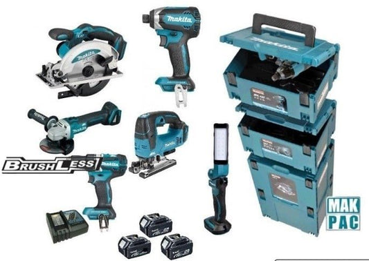 Makita DLX8100J | Combiset 18V | DDF484 + DTD153 + DGA504 + DHS660 + DJV182
