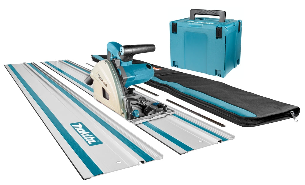 Makita SP6000J1X2 230V Invalcirkelzaag 165 mm + 2 x rail + koppelstrips + opbergtas + extra zaagblad