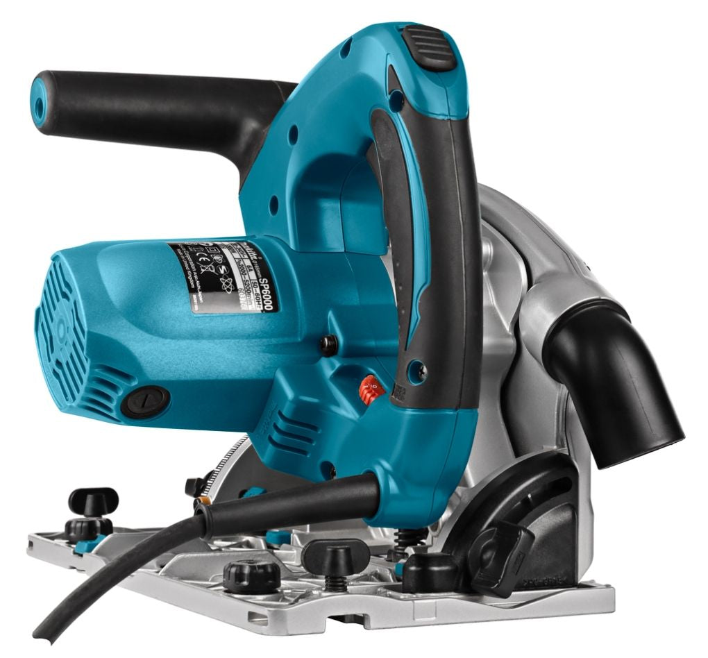 Makita SP6000J1X2 230V Invalcirkelzaag 165 mm + 2 x rail + koppelstrips + opbergtas + extra zaagblad