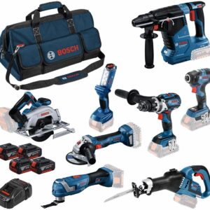 Bosch Professional – ensemble de 8 outils 18 V avec 4 batteries de 5,0 Ah et chargeur – photo 1