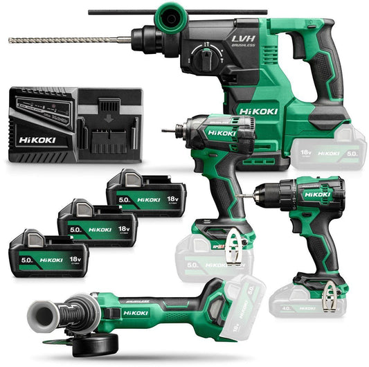 HiKOKI KC18DEWHZ – ensemble de 4 outils 18 V en sac avec 3 batteries de 5,0 Ah – photo 1