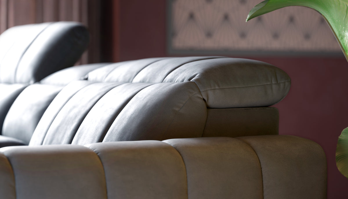 The Paramount – 3 Corner 1.5 Power Recliner Sofa with Headrest – Grey