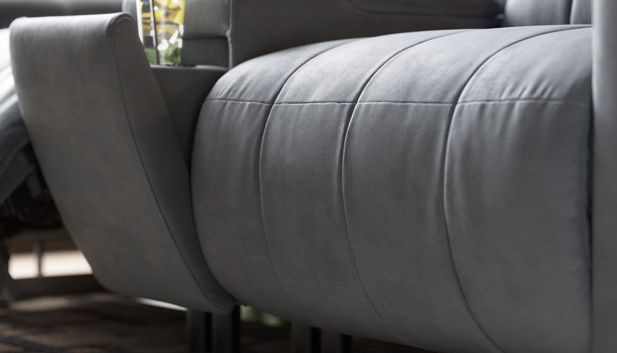 The Paramount – 3 Corner 1.5 Power Recliner Sofa with Headrest – Grey