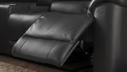 Cleveland – 2 Corner 2 Pow Rec Sofa, Hdrst, Lumbar, Htd Seat & Console – Black